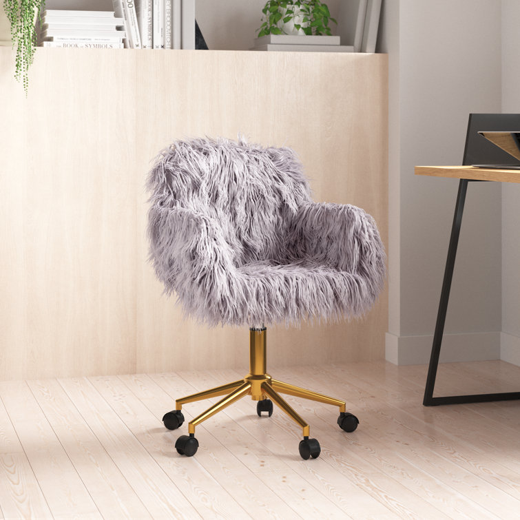 Grey fur 2025 desk chair